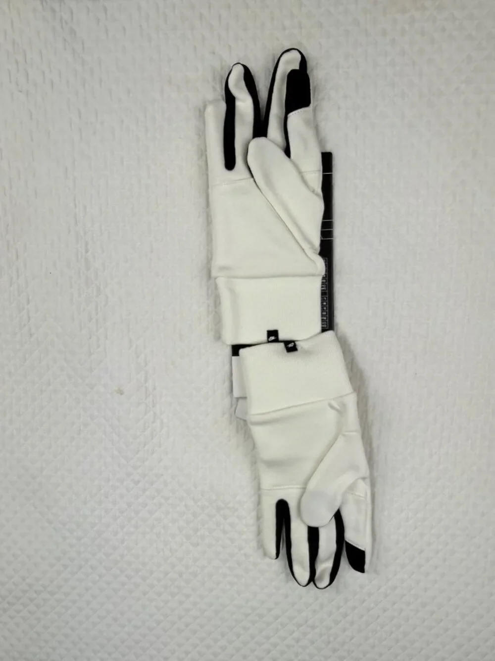 Nike Club Phoenix Fleece Winter Touchscreen Gloves Womens Size Large Black White